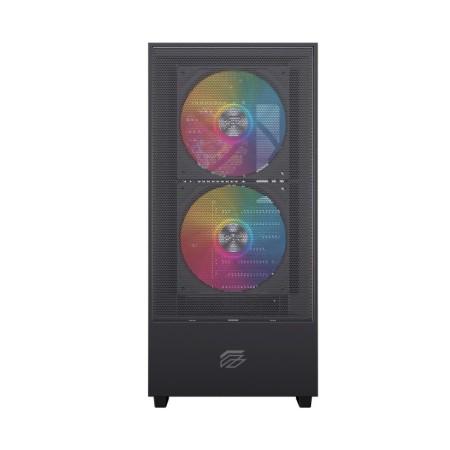 Caja ordenador gaming einarex p100 atx rgb cristal templado negra