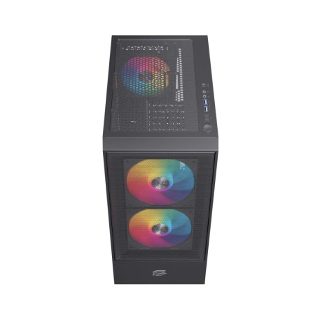 Caja ordenador gaming einarex p100 atx rgb cristal templado negra