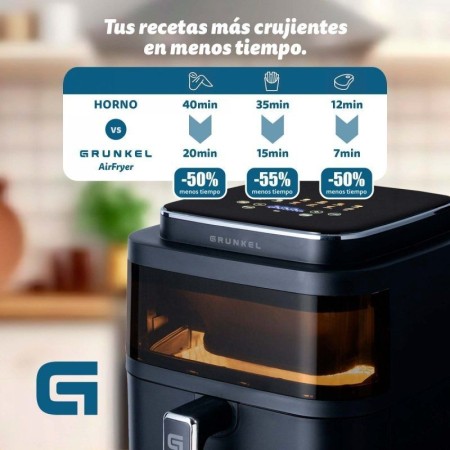 Freidora por Aire / Sin Aceite Grunkel Black Light Fryer/ 1400W/ Capacidad 6L