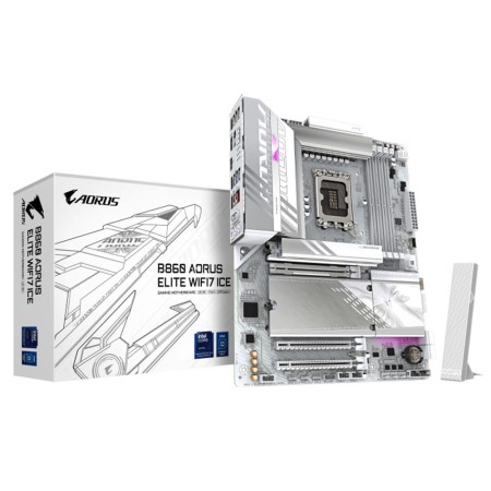 Placa base gigabyte b860 aorus elite wifi7 ice atx -  4x ddr5 -  4x sata3 lga 1851