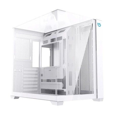 Caja ordenador gaming hiditec atx sky cristal templado blanco