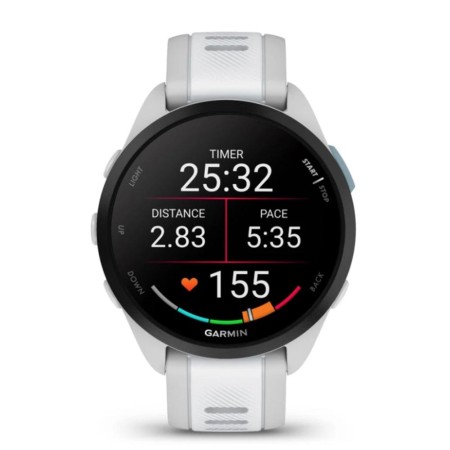 Smartwatch garmin forerunner 165 43mm blanco reloj inteligente para correr con gps - pantalla táctil amoled - métricas optimizad