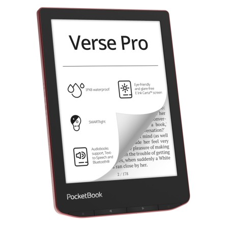 Libro electronico ebook pocketbook verse pro ereader 6 pulgadas 16 gb rojo - passion red