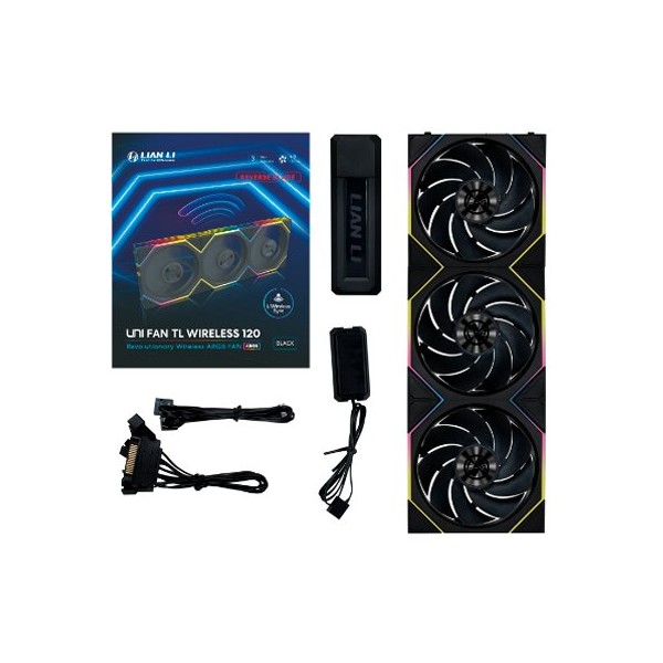 Ventilador caja gaming lian li unifan tl120 inalambrico argb 3x 120mm negro