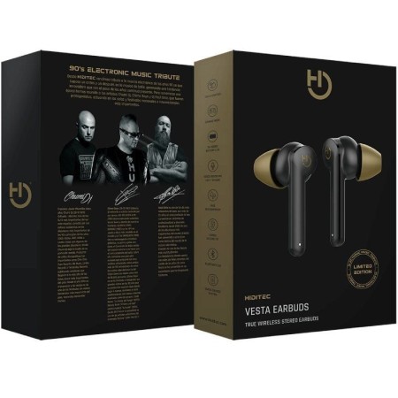 Auriculares Bluetooth Hiditec Vesta 90's Limited Edition con estuche de carga/ Autonomía 8h/ Negros