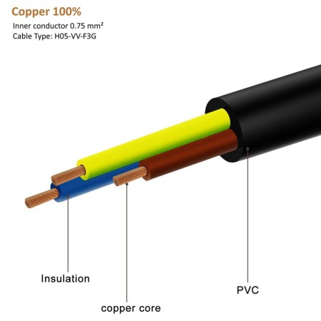 Cable de alimentacion schuko cee 7 - 7 a iec320 c13 ewent ec1900 1.8m