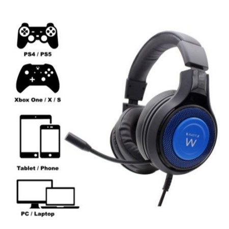 Auriculares para gaming ewent pl3322 con microfono pc & consola