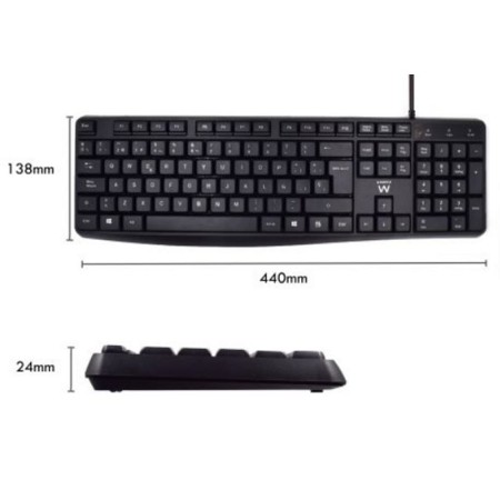 Kit teclado + mouse raton ewent ew3006 usb escritura silenciosa