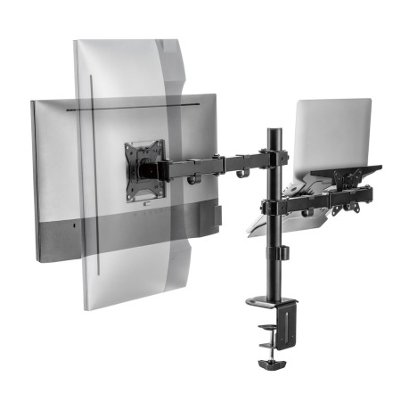 Soporte de escritorio ewent ew1519 para monitor hasta 34 pulgadas y portatil hasta 15.6 pulgadas carga maxima 9kg