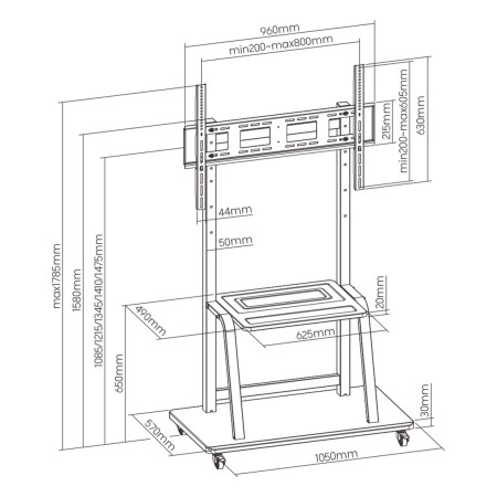 Soporte de suelo ewent ew1544 para tv hasta 100 pulgadas carga maxima 150kg