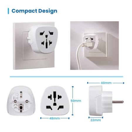Enchufe universal ewent ew1480 eu - usa - uk - aus - china a europa schuko