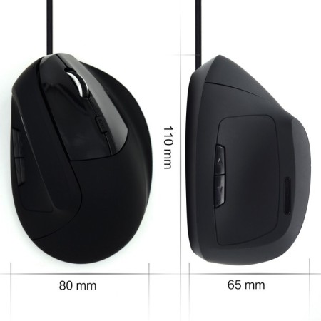 Mouse raton vertical ergonomico ewent ew3157 usb - 1800dpi - negro