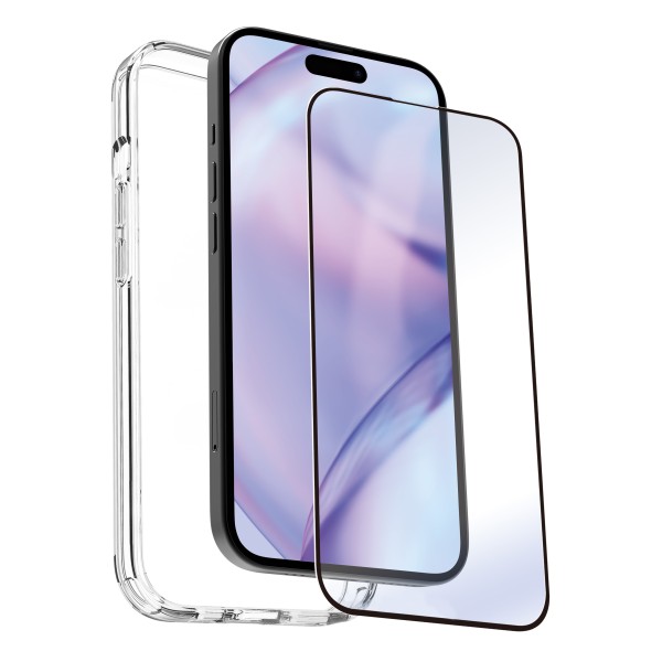 Carcasa myway para apple iphone 15 plus transparente  protector pantalla cristal templado