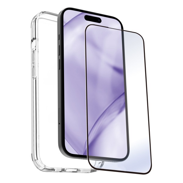 Carcasa myway para apple iphone 15 pro max transparente  protector pantalla cristal templado