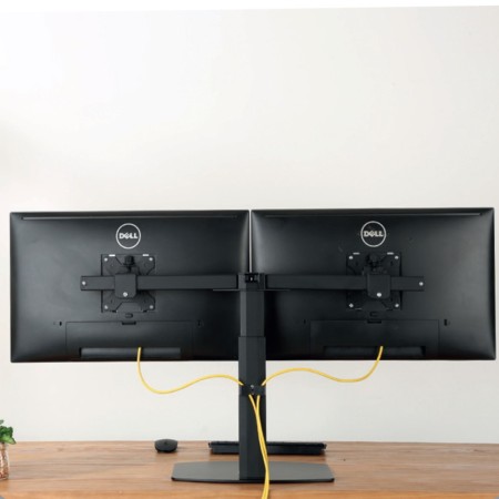 Soporte de mesa ewent ew1538 con resorte de gas para 2 monitores de hasta 27 pulgadas