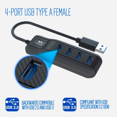 EWENT EW1138 Hub 4 Puertos USB 3.1 Gen1 (USB 3.0)