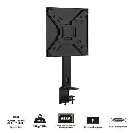 Soporte - abrazadera para escritorio ewent ew1543 para tv 37 pulgadas - 55 pulgadas carga maxima 35kg