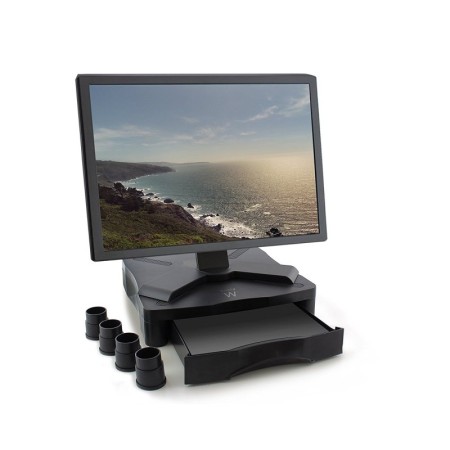 Elevador soporte monitor ewent ew1280 con cajon negro regulable en altura