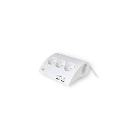 EWENT EW3935 Regleta 5 Schuko + 2 usb 2.1A