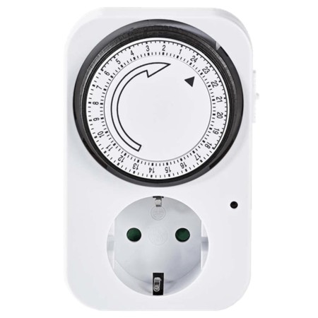 Programador silver electronic analógico - 24 horas - 3600w - 250v - 16a - 50hz - ip 20 - ajustable 15 minutos - 24h negro