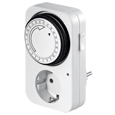 Programador silver electronic analógico - 24 horas - 3600w - 250v - 16a - 50hz - ip 20 - ajustable 15 minutos - 24h negro