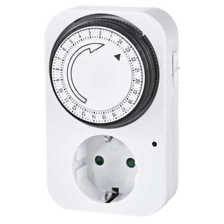 Programador silver electronic analógico - 24 horas - 3600w - 250v - 16a - 50hz - ip 20 - ajustable 15 minutos - 24h negro