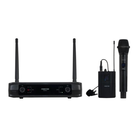 Micrófono Inalámbrico Doble Mano y Petaca UHF Fonestar SONAIR-2MP/ Incluye Receptor