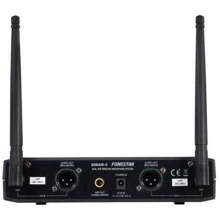 Micrófono Inalámbrico Doble Mano y Petaca UHF Fonestar SONAIR-2MP/ Incluye Receptor