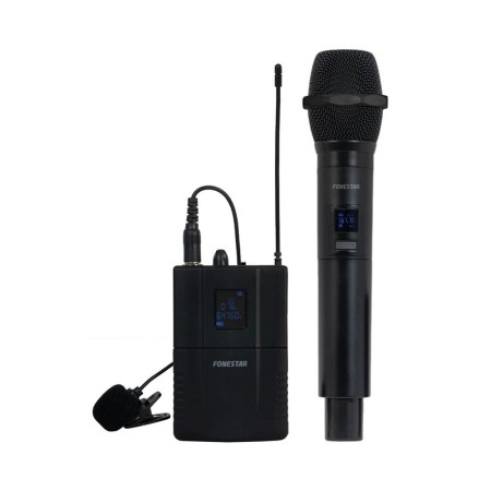 Micrófono Inalámbrico Doble Mano y Petaca UHF Fonestar SONAIR-2MP/ Incluye Receptor