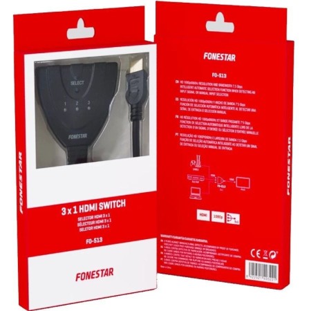 Switch HDMI 3 en 1 Fonestar FO-513/ 3xHDMI