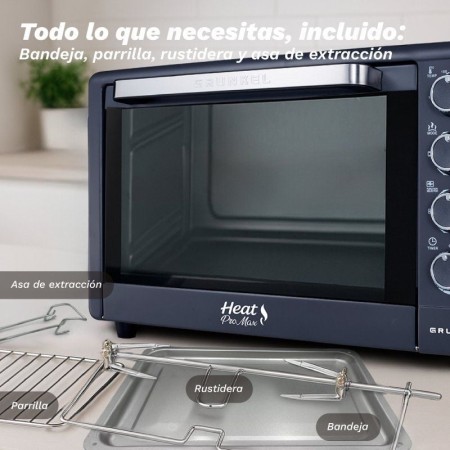 Horno de Sobremesa Grunkel HR-48PROMAX/ 2200W/ Capacidad 48L/ Negro