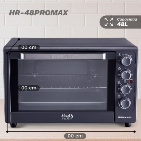 Horno de Sobremesa Grunkel HR-48PROMAX/ 2200W/ Capacidad 48L/ Negro