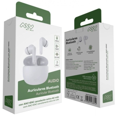 Auriculares myway mwhph0028 inalambrico blanco