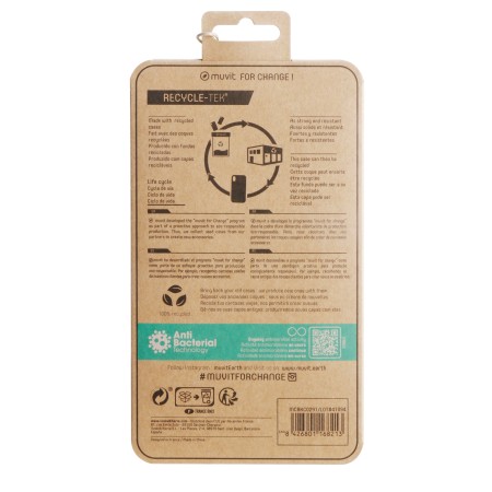 Funda muvit recycletek para apple iphone 14 plus transparente antibacterias