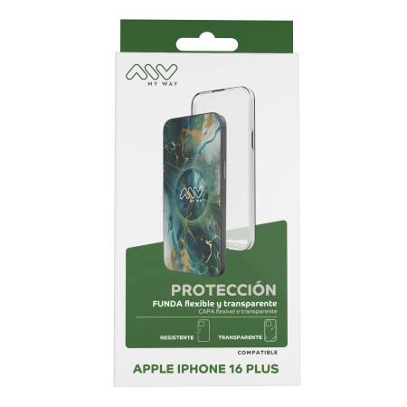 Carcasa myway para apple iphone 16 plus transparente