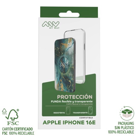 Carcasa myway para apple iphone 16e transparente