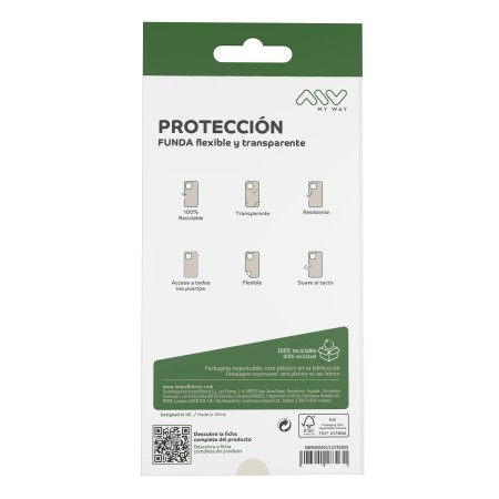 Carcasa myway para apple iphone 16e transparente