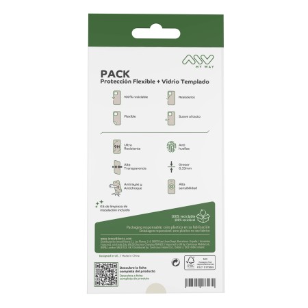 Carcasa myway para apple iphone 16e transparente + protector pantalla cristal templado