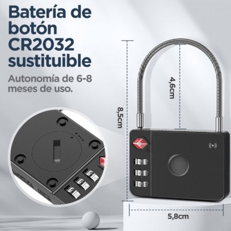 Candado Localizador Inteligente Muvit For Change MiLi MiLock Duo MCLOK0001/ Combinación de 3 Dígitos