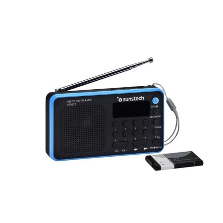 Radio Portátil Sunstech RPDS32BL/ con Batería/ Negra y Azul