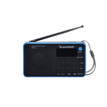 Radio Portátil Sunstech RPDS32BL/ con Batería/ Negra y Azul