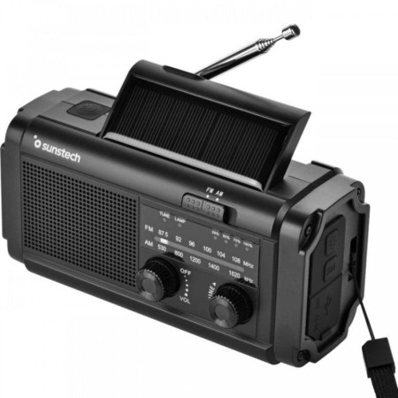 Radio Portátil Sunstech RPE25/ con Batería/ Linterna/ Negra