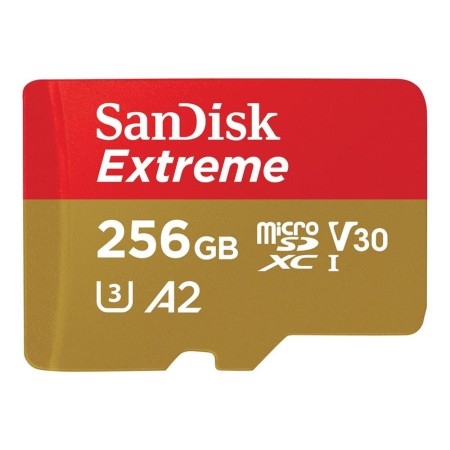 Tarjeta memoria micro secure digital 256gb sandisk extreme clase 10 uhs - i u3  adaptador