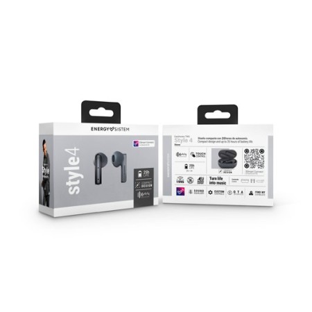 Auriculares micro energy sistem style 4 grafito bluetooth 5.0 - hasta 25h - mic. integrado - usb - c
