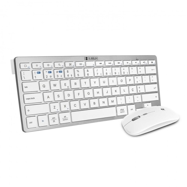 Teclado  raton subblim combo plata portugues