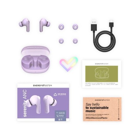 Auriculares energy sistem serenity anc inalambrico morado