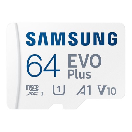 Tarjeta micro sd samsung microsdxc evo plus 64gb clase 10  adaptador sd