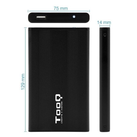 Caja Externa para Disco Duro de 2.5″ TooQ TQE-2510B/ USB 2.0