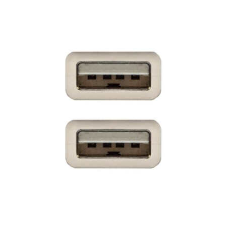 Cable USB 2.0 Nanocable 10.01.0302/ USB Macho - USB Macho/ 1m/ Beige
