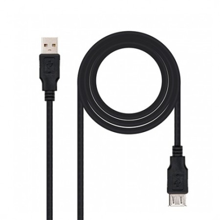 Nanocable Cable USB 2.0, tipo A/M-A/H, Negro, 3m